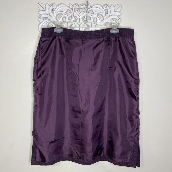 PLAZA SOUTH Women's 14 Jacket Skirt 2-Piece Suit Set 3/4 Sleeve PURPLE BLACK - Picture 8 of 16
